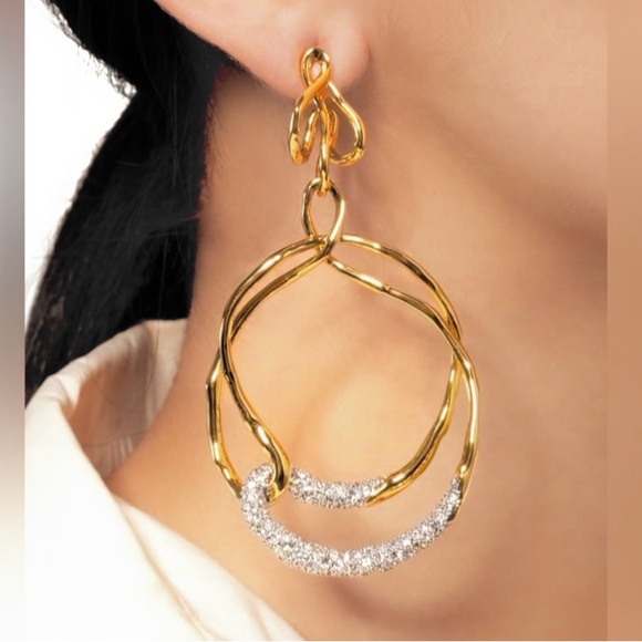 Alexis Bittar Solanales Twisted Drop Hoop Earrings - Picture 2 of 8